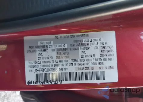 2018 Mazda Cx-5 Sport z USA, uszkodzony, nr VIN JM3KFABM3J1471673